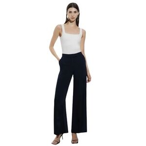 Karen Millen Black Rhinestone Crystal Embellished Waist Dress Pants size 4